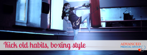 woman kick boxing
