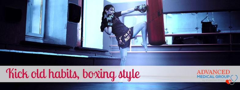 woman kick boxing
