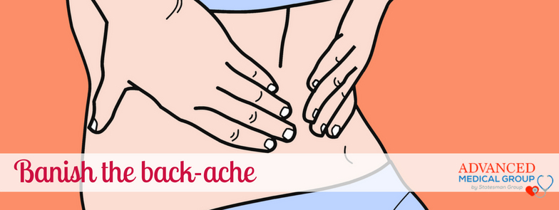 Diagram of hands on back massaging