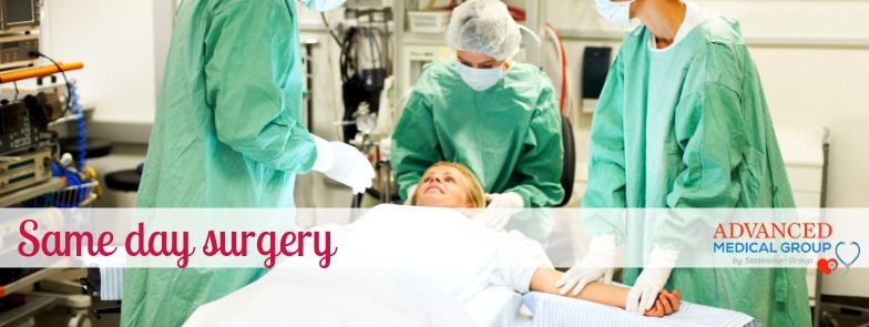 woman on bed for day surgery at AMG